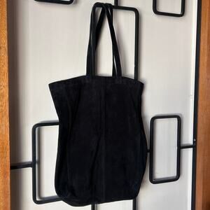 Just Female Large Suede Shopper Tote, Black